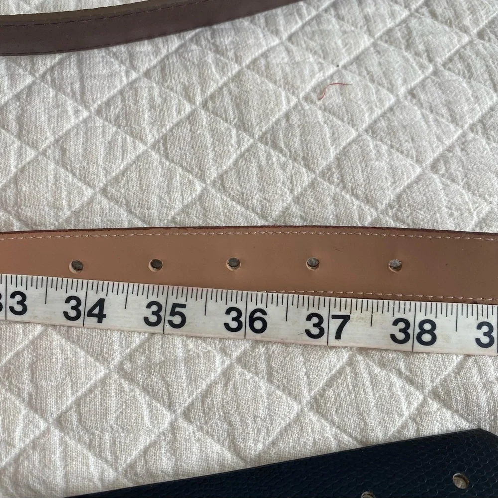 Bundle of 3 Classic Brown, Tan Croc Snakeskin Pattern Belts Animal Print Medium